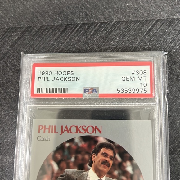 PHIL JACKSON - 1990 HOOPS #308 CHICAGO BULLS HOF PSA 10 GEM MINT - Picture 2 of 7